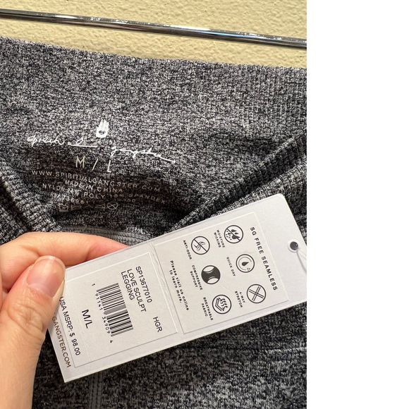 NEW M/L Spiritual Gangster Love Sculpt Legging Heather Grey REVOLVE MSRP $98 - Picture 6 of 7